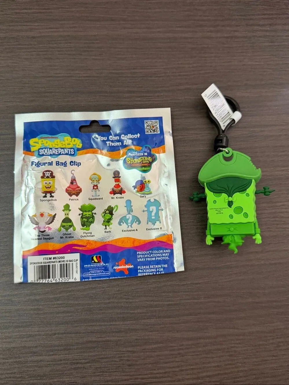 The SpongeBob Movie: Search for SquarePants Bag Clip Keychain CHASE - Ghost Spon